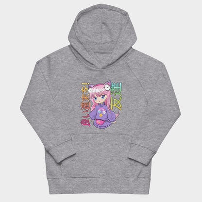 LouVoyage - Hoodie Girls - Kawaii Anime - Black & Gray - 4/12Y