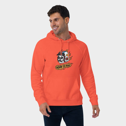 LouVoyage - Hoodie Men - Born to Ride - White & Orange - XS/3XL