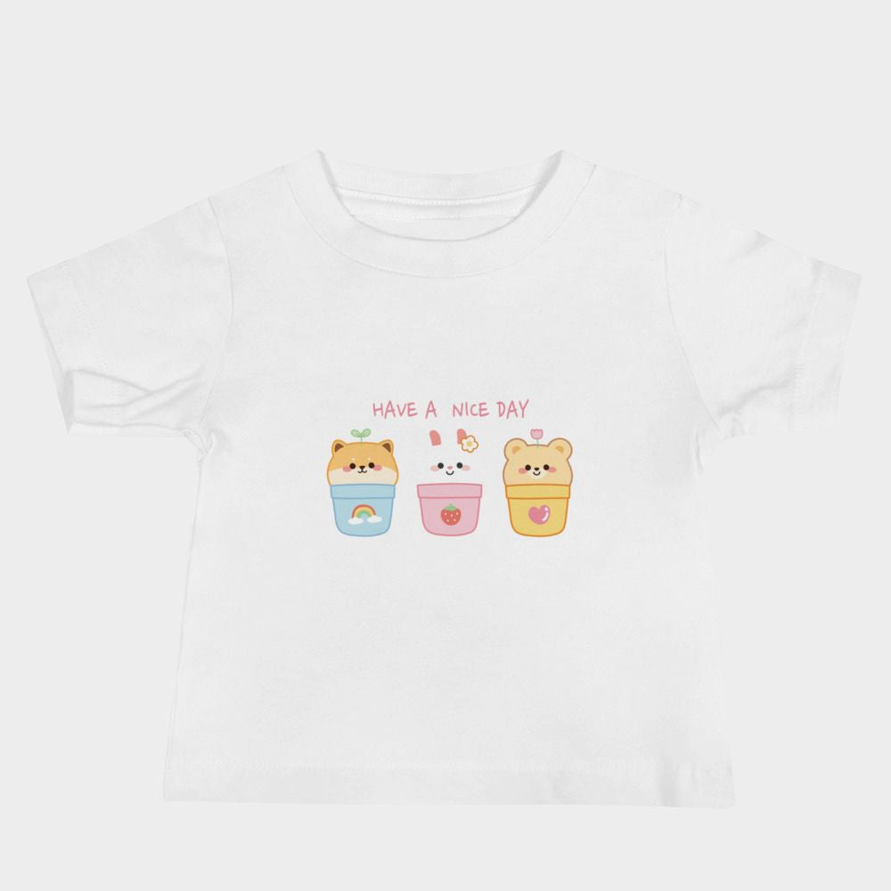 LouVoyage - T-shirt Baby - Kawaii Animals - Black & White - 6/24M