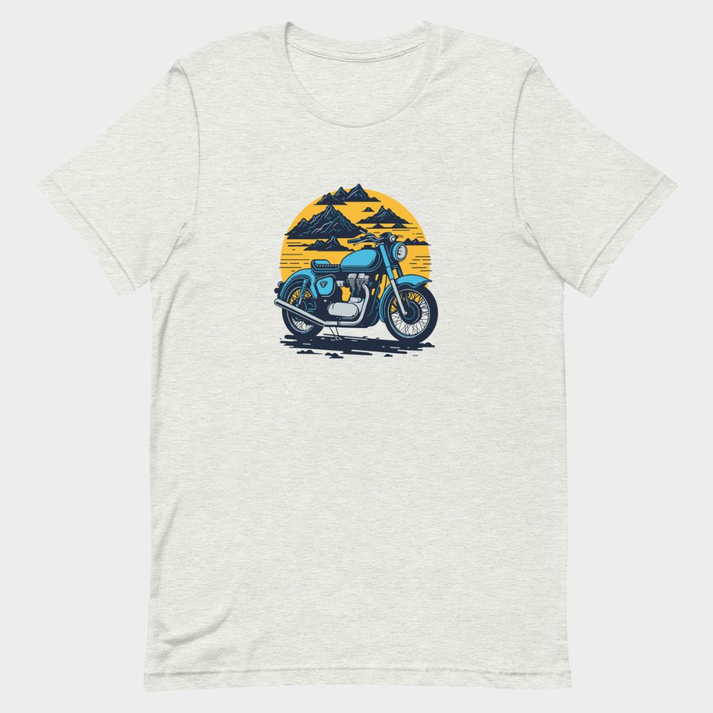 LouVoyage - T-shirt Men - Cafe Racer Draw - White & Gray - XS/3XL