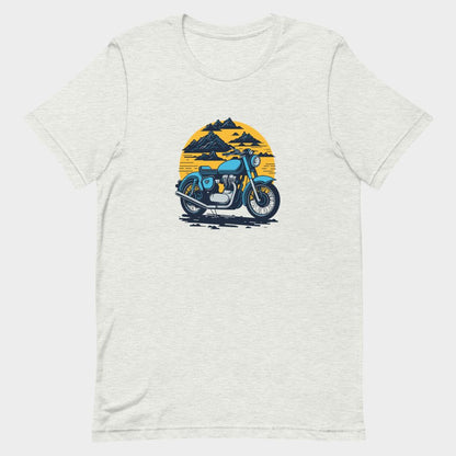 LouVoyage - T-shirt Men - Cafe Racer Draw - White & Gray - XS/3XL