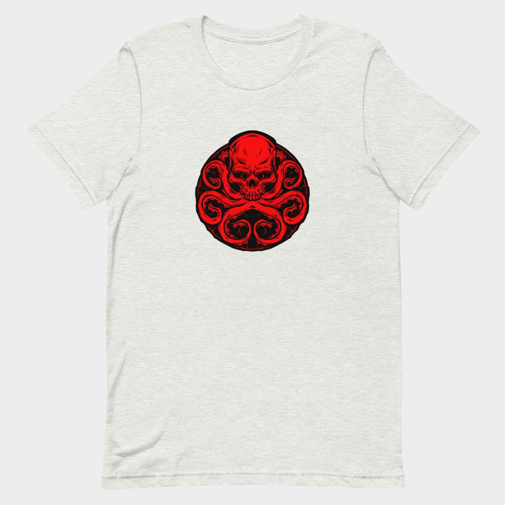 LouVoyage - T-shirt Men - Demon Octopus - White & Gray - XS/3XL