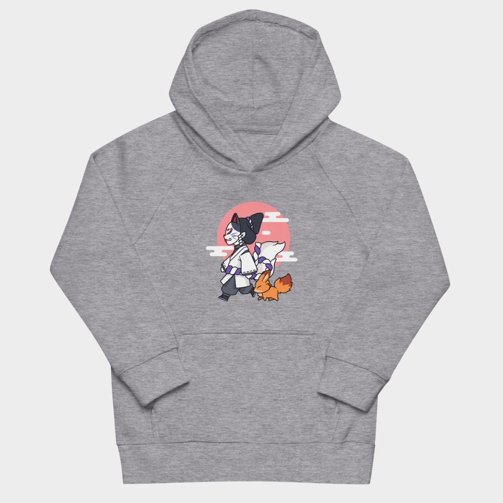 LouVoyage - Hoodie Girls - Kawaii Geisha - Black & Gray - 4/12Y