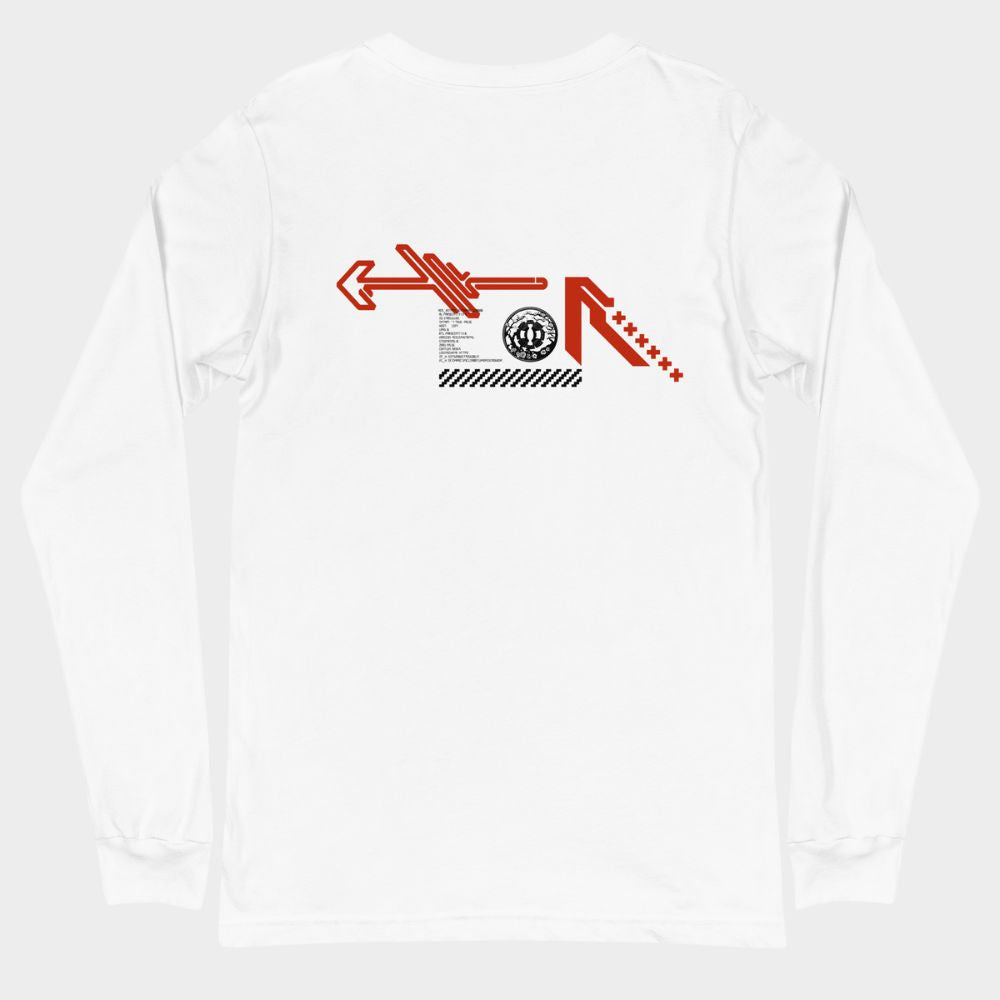 LouVoyage - Long Sleeve T-shirt Men - Cyberpunk - White - XS/2XL