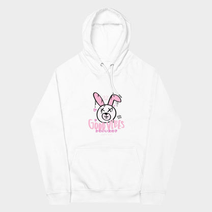 LouVoyage - Hoodie Women - Rabbit in Good Vibes - Black & White - XS/3XL