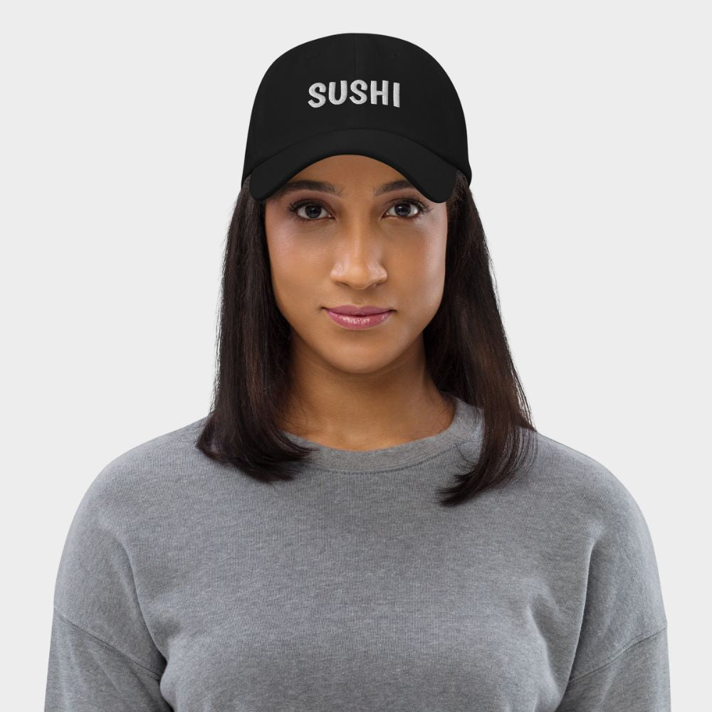 LouVoyage - Cap Women - Embroidery - Sushi - Black