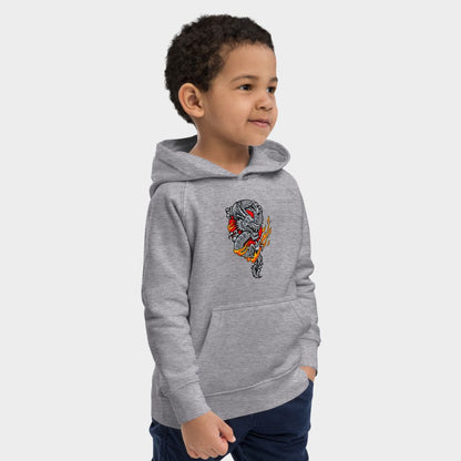 LouVoyage - Hoodie Boys - Japanese Dragon Fury - Gray - 4/12Y