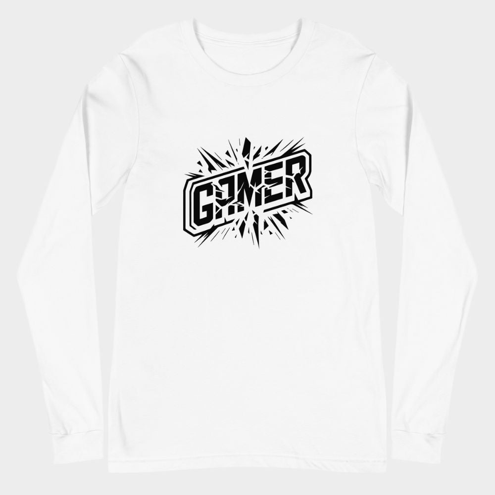 LouVoyage - Long Sleeve T-shirt Men - Gamer Cobra - White - XS/2XL