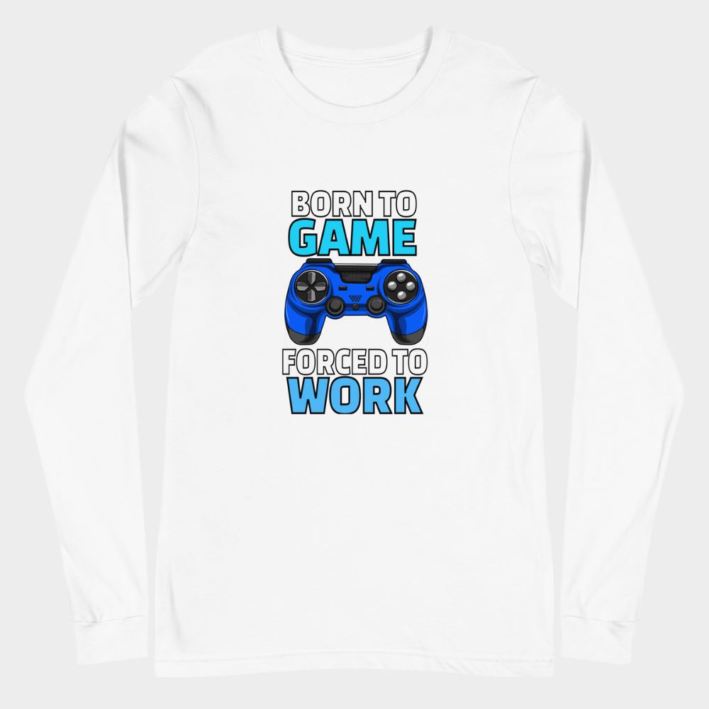 LouVoyage - Long Sleeve T-shirt Men - Born to Game - Black & White - XS/2XL