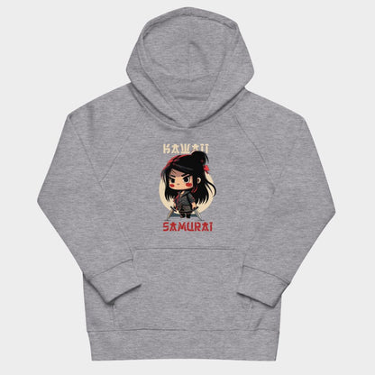 LouVoyage - Hoodie Girls - Kawaii Samurai - Black & Gray - 4/12Y