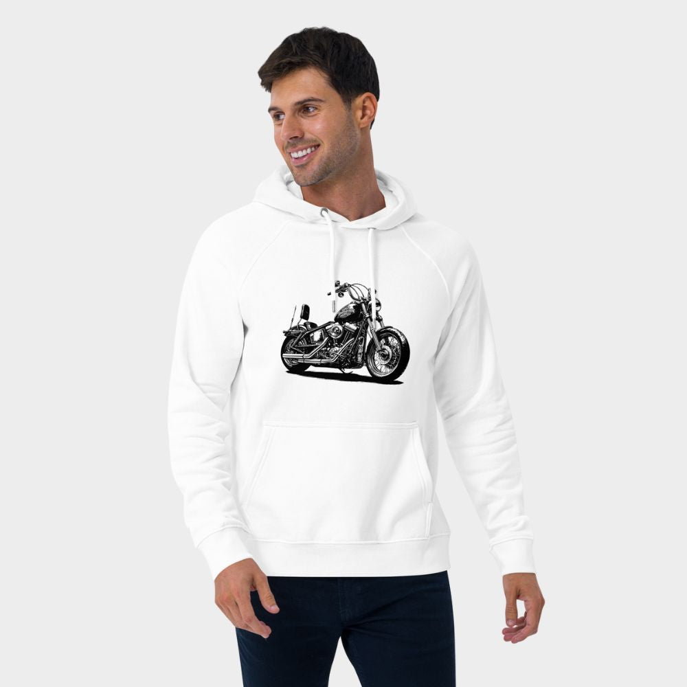 LouVoyage - Hoodie Men - Cafe Racer Style - White - XS/3XL