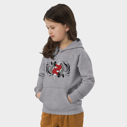 LouVoyage - Hoodie Girls - Japanese Koi Carp - Gray - 4/12Y