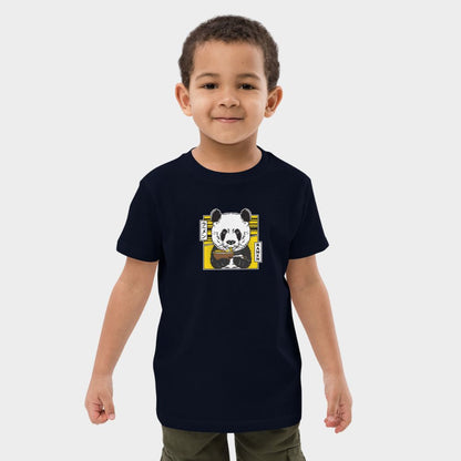 LouVoyage - T-shirt Boys - Panda Style - Black & White & Blue - 3/13Y