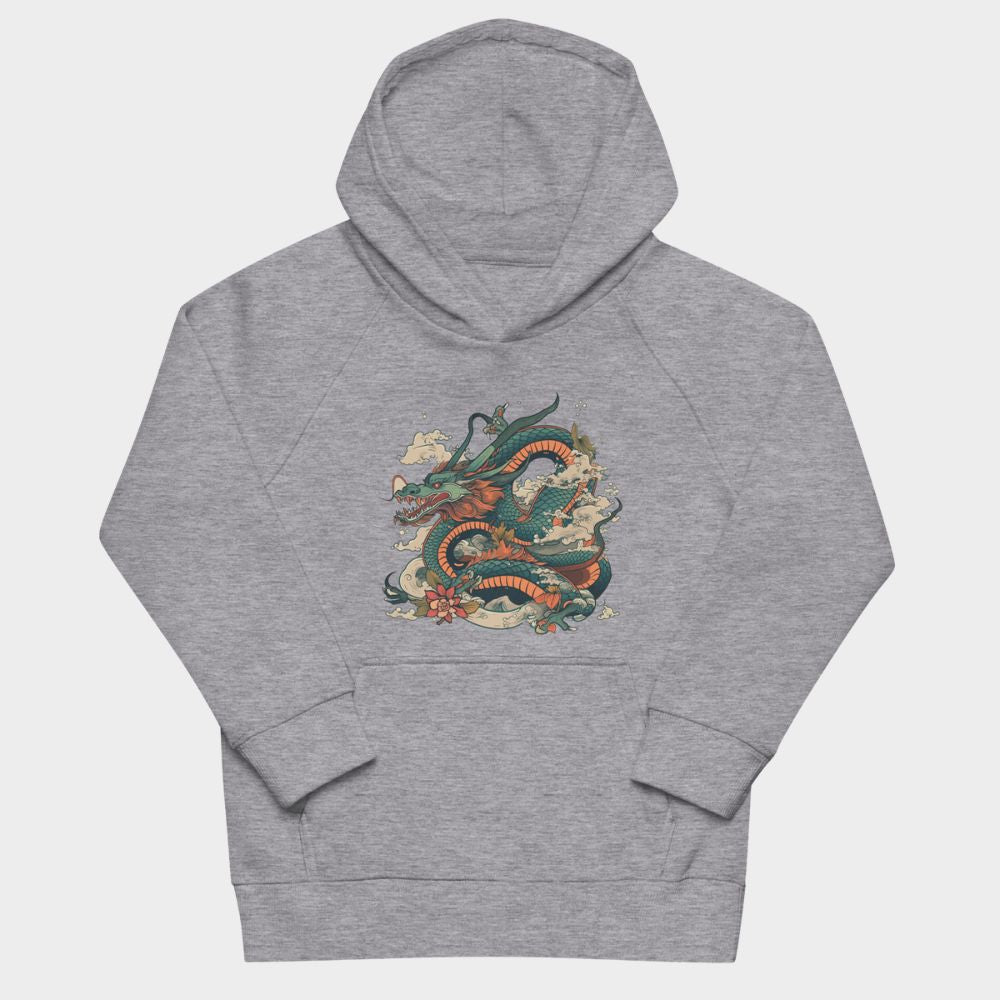 LouVoyage - Hoodie Girls - Mystic Dragon - Black & Gray - 4/12Y