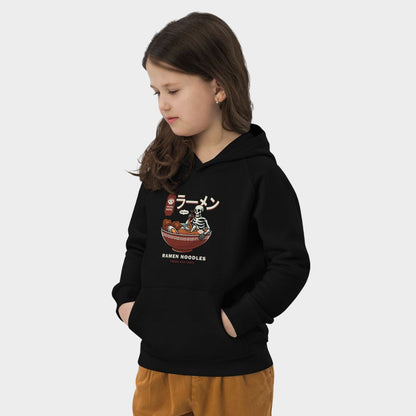 LouVoyage - Hoodie Girls - Ramen Noodles Skull - Black & Gray - 4/12Y