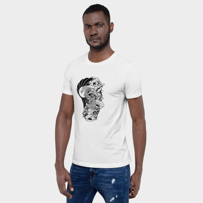 LouVoyage - T-shirt Men - Carp Drawing - White - XS/3XL