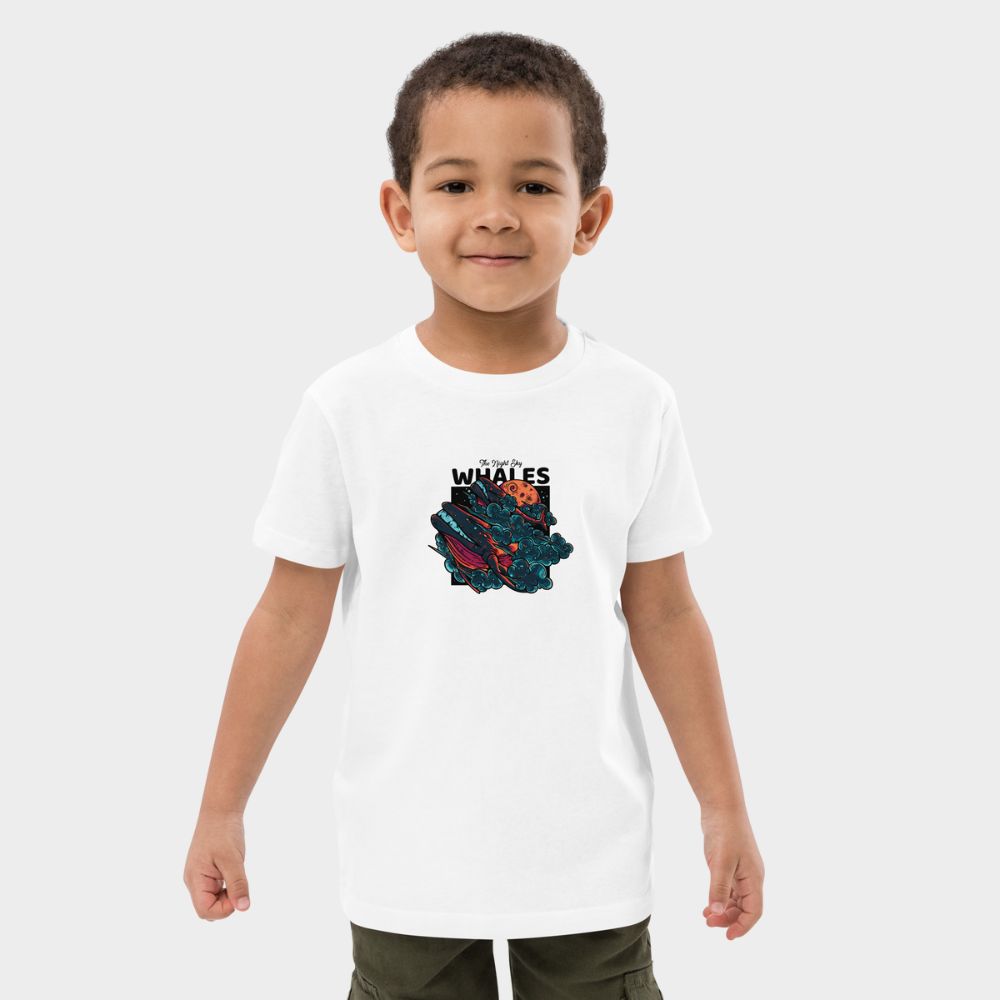 LouVoyage - T-shirt Boys - Whales - White - 3/13Y