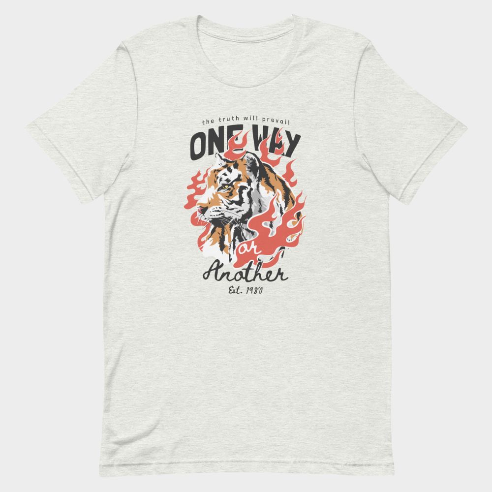 LouVoyage - T-shirt Women - One Way of Tiger - Black & Gray - XS/3XL