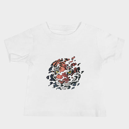 LouVoyage - T-shirt Baby - Camo Tiger - Black & White - 6/24M