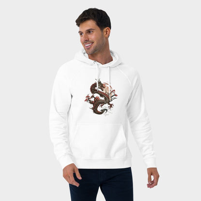 LouVoyage - Hoodie Men - Dragon Illustration - Black & White - XS/3XL