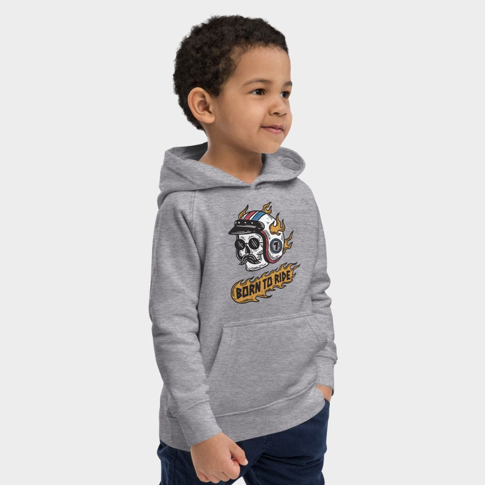 LouVoyage - Hoodie Boys - Born to Ride - Gray - 4/12Y