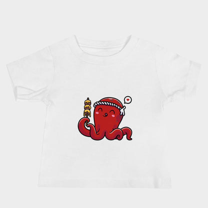 LouVoyage - T-shirt Baby - Kawaii Octopus - Black & White - 6/24M