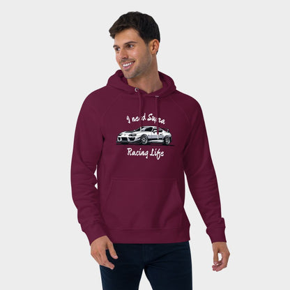 LouVoyage - Hoodie Men - I Need Supra - Black & Burgundy - XS/3XL