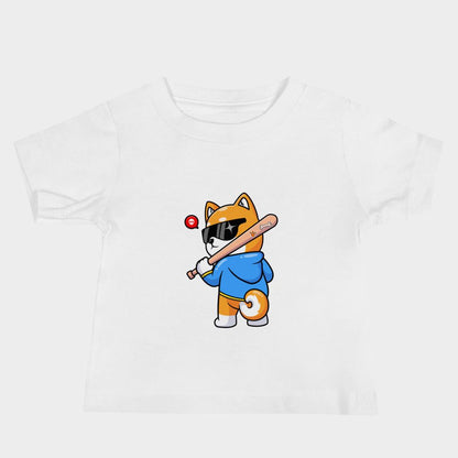 LouVoyage - T-shirt Baby - Kawaii Shiba - Black & White - 6/24M