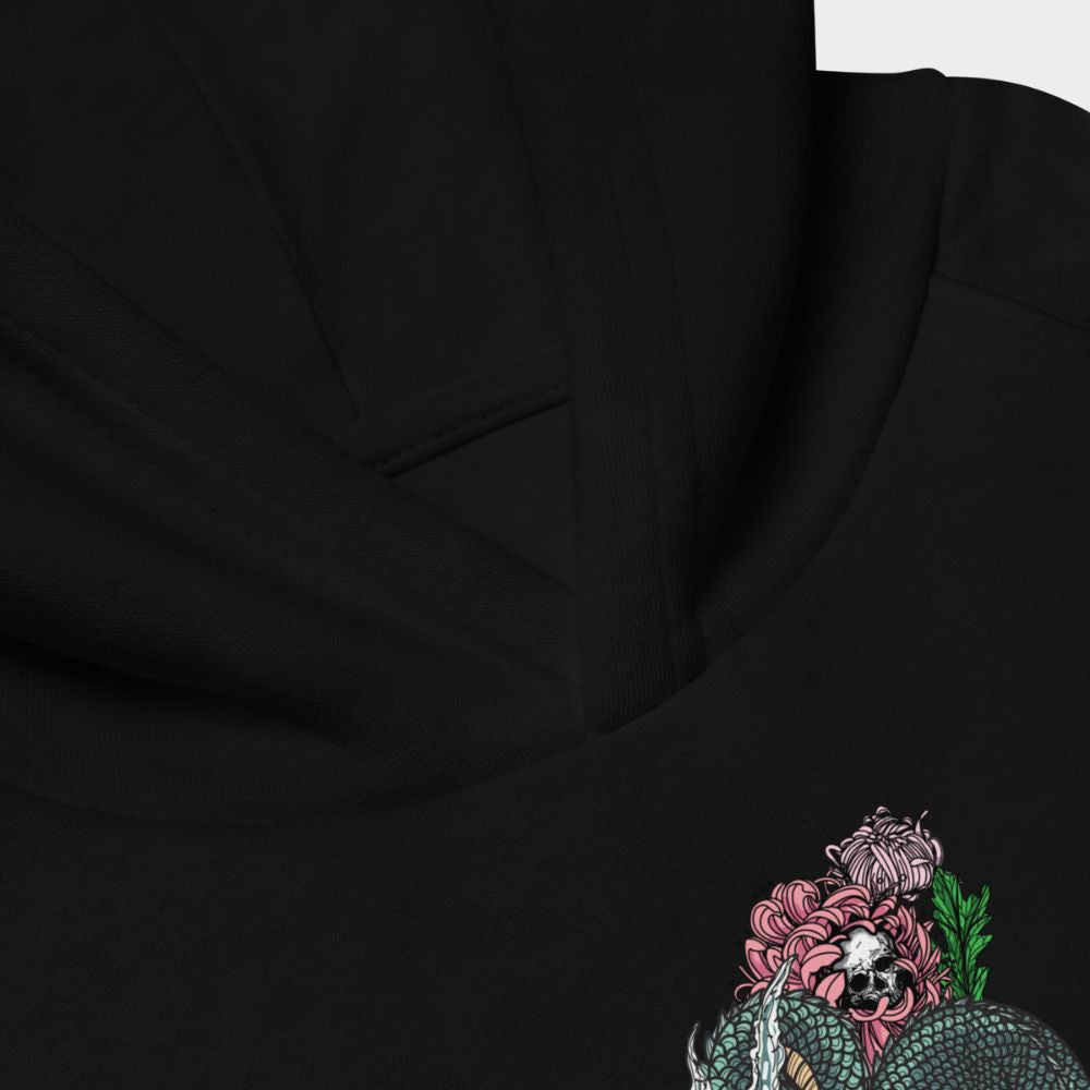 LouVoyage - Hoodie Girls - Dragon x Flower - Black & Gray - 4/12Y