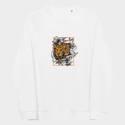 LouVoyage - Pullover Women - Tiger with Katana - Black & Gray & White - XS/3XL