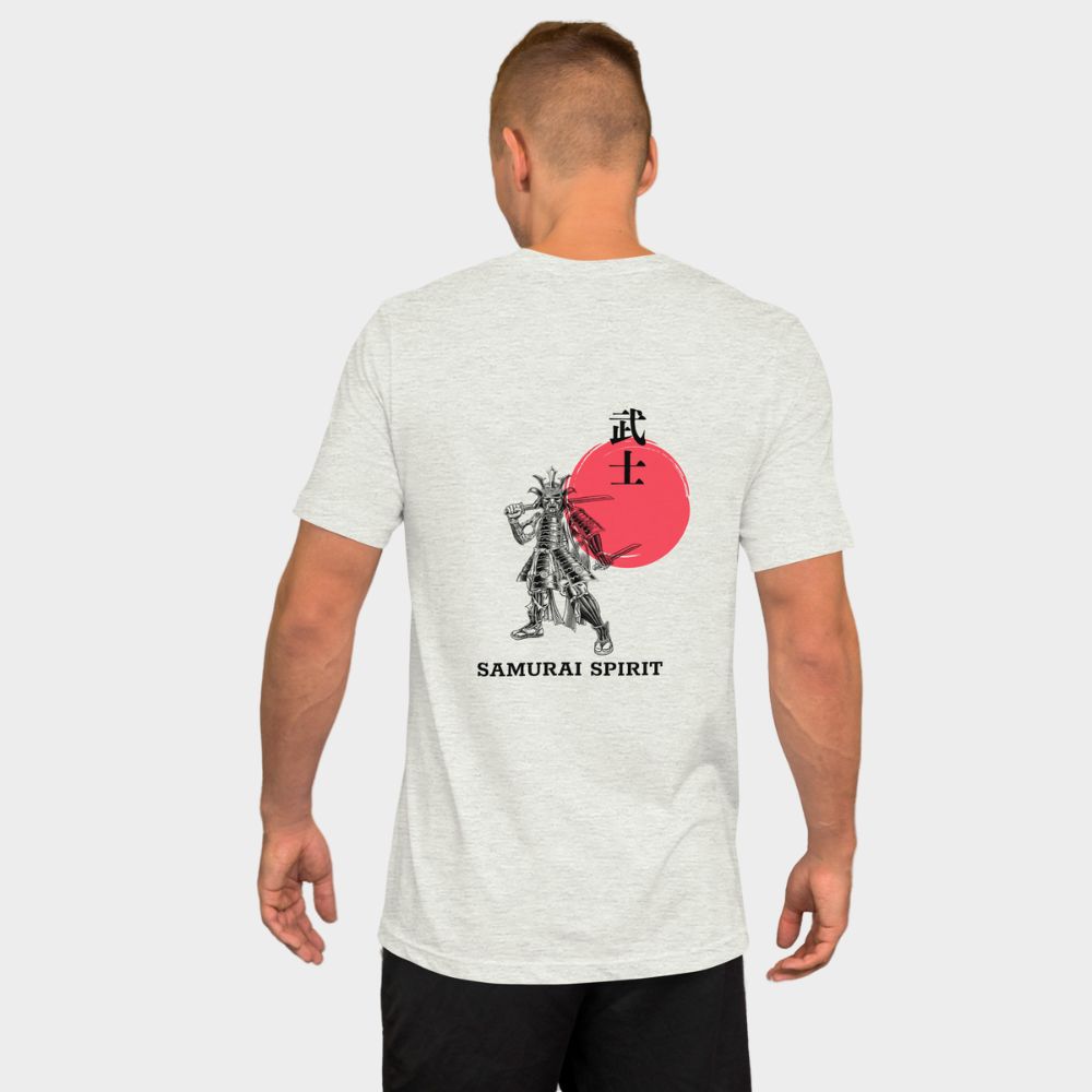 LouVoyage - T-shirt Men - Samurai Spirit - White & Gray - XS/3XL