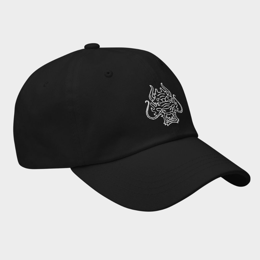 LouVoyage - Cap Women - Embroidery - Dragon - Black