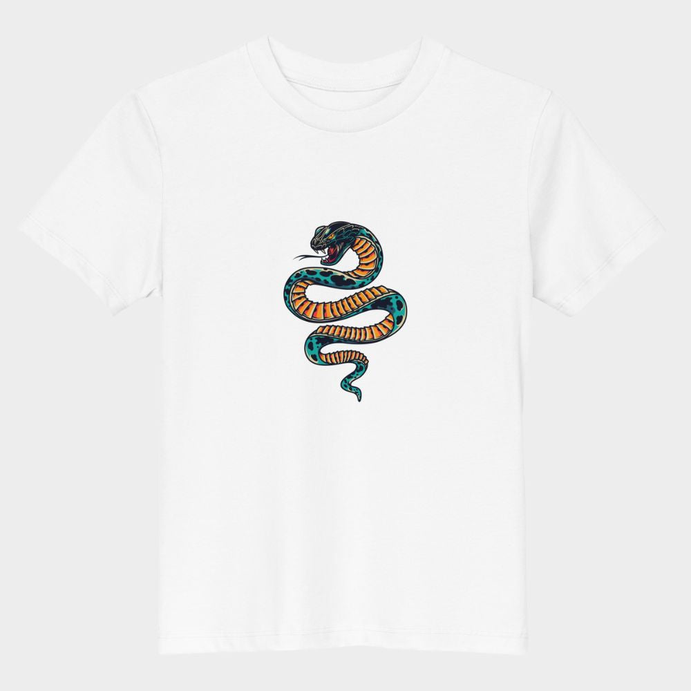 LouVoyage - T-shirt Boys - Snake - Black & White & Blue - 3/13Y