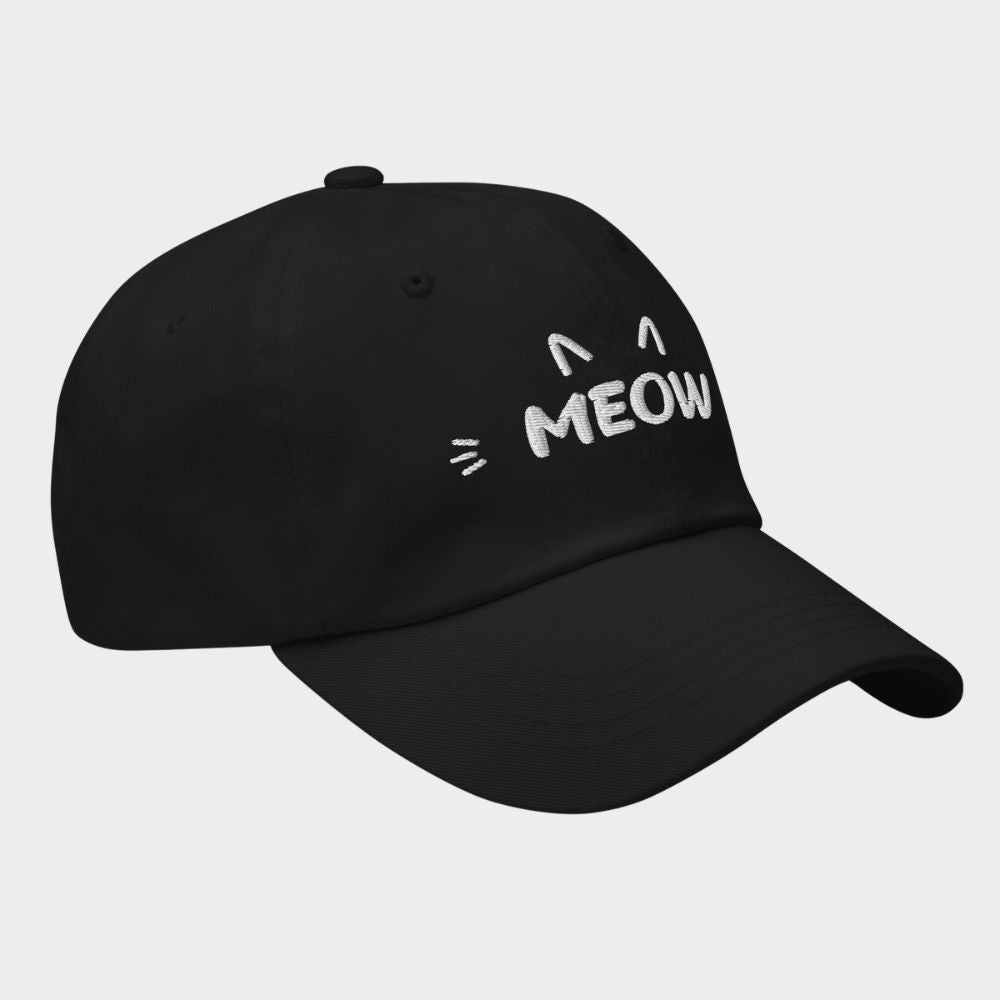 LouVoyage - Cap Women - Embroidery - Meow - Black