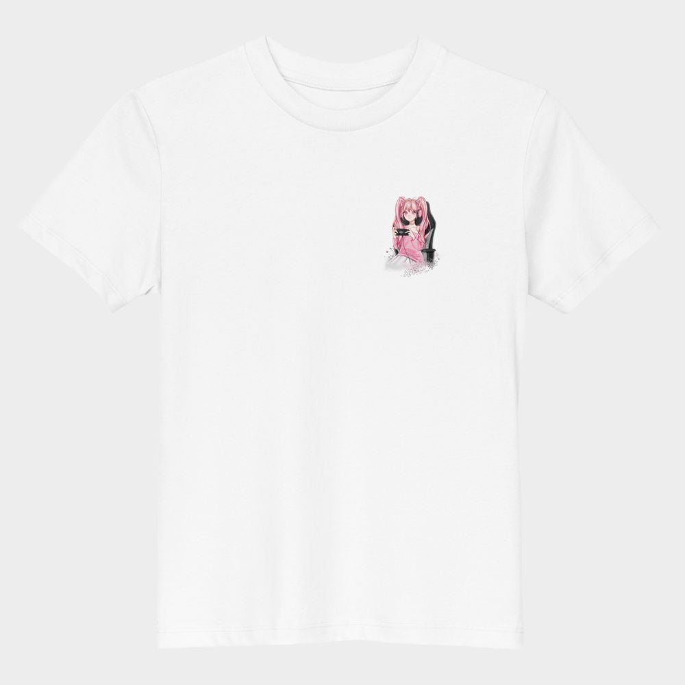 LouVoyage - T-shirt Girls - Kawaii Gaming - Black & White & Blue - 3/13Y