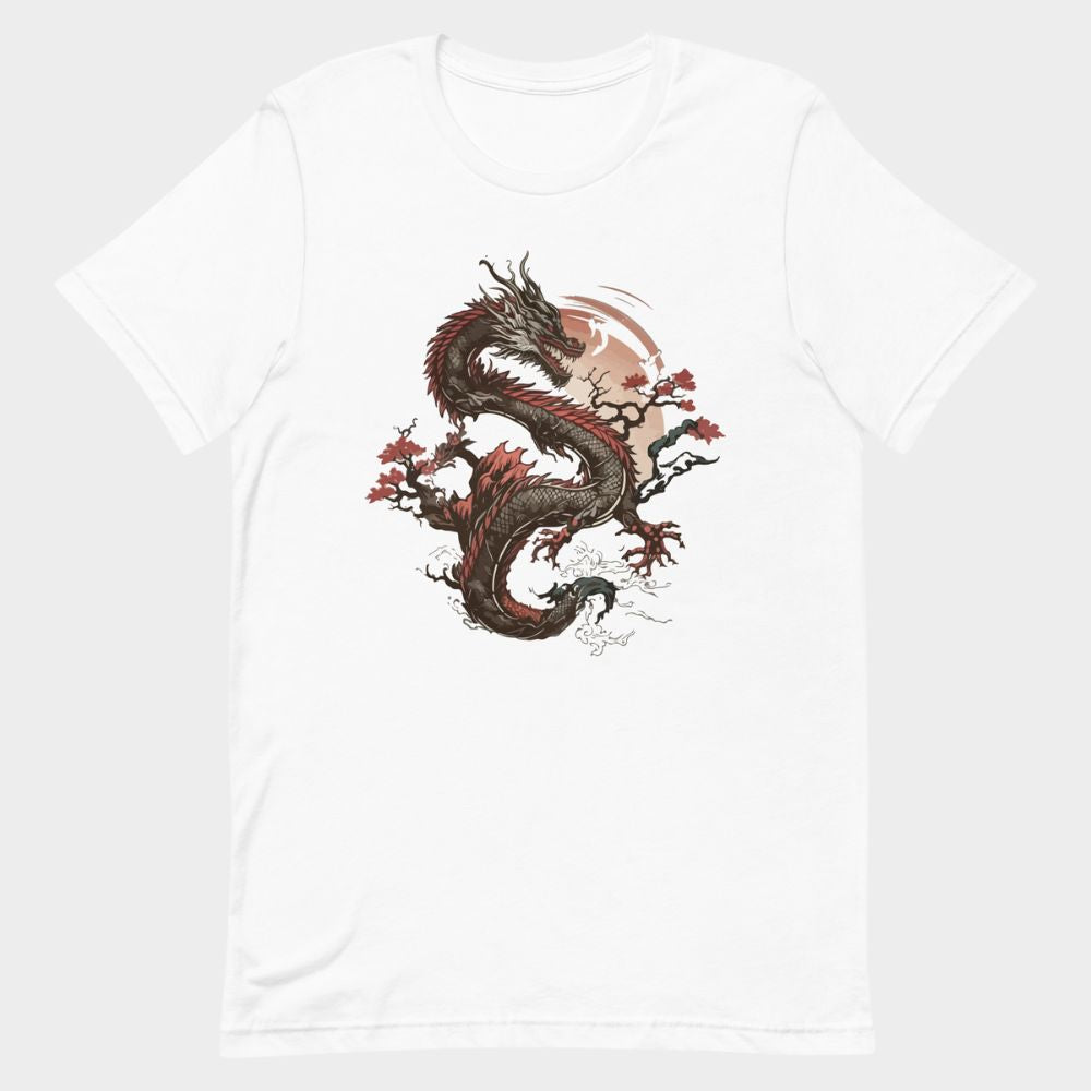 LouVoyage - T-shirt Women - Legendary Dragon - Black & White & Gray - XS/3XL