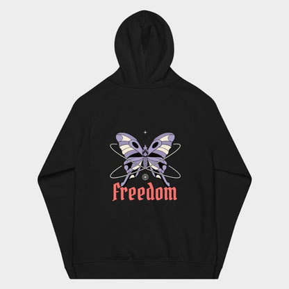 LouVoyage - Hoodie Women - Butterfly of Freedom - Black & White - XS/3XL