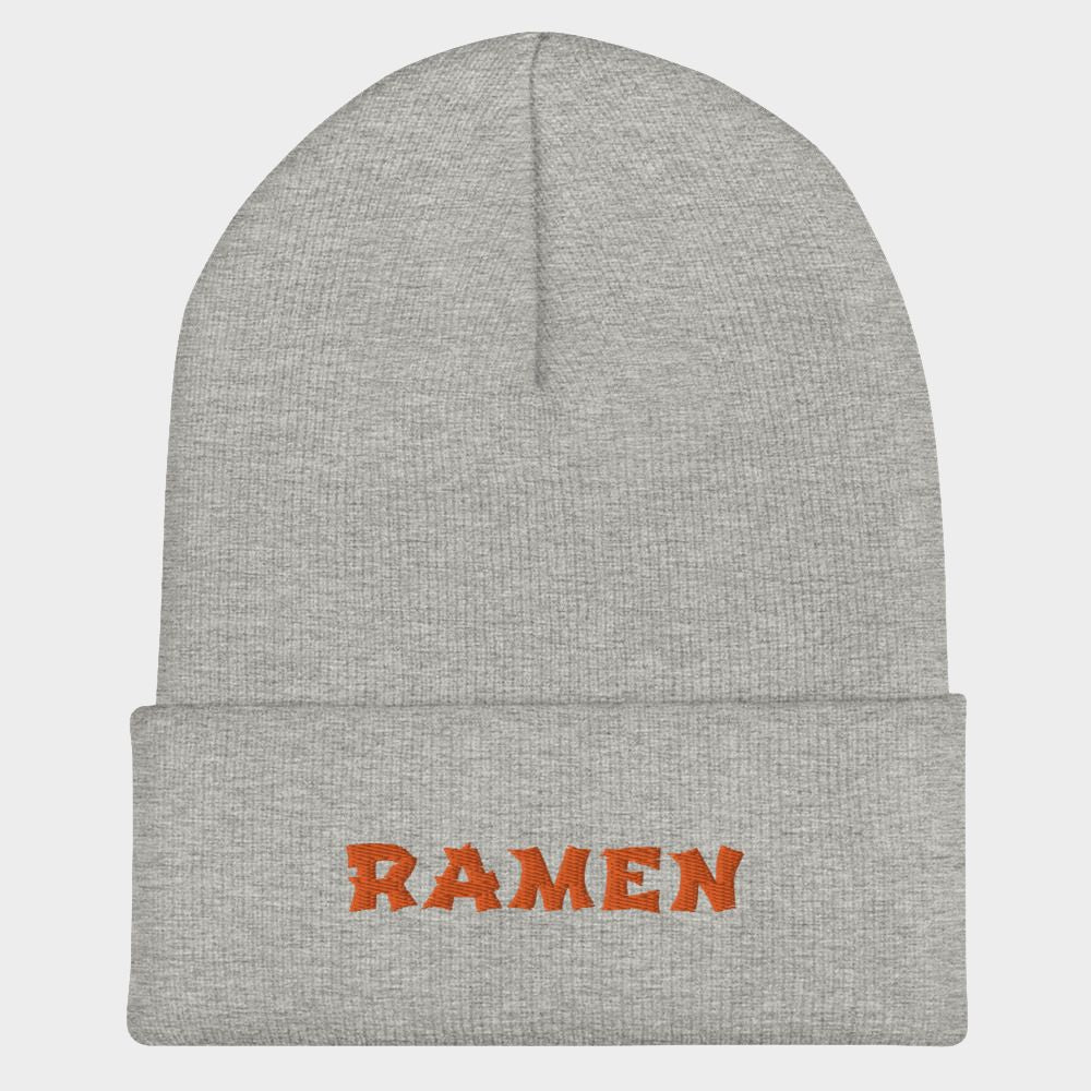 LouVoyage - Beanie Women - Embroidery - Ramen - Black & White & Gray