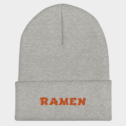 LouVoyage - Beanie Women - Embroidery - Ramen - Black & White & Gray