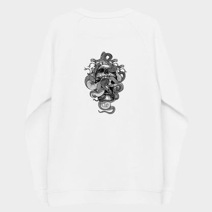 LouVoyage - Pullover Women - Snake & Skull - White & Black - XS/3XL