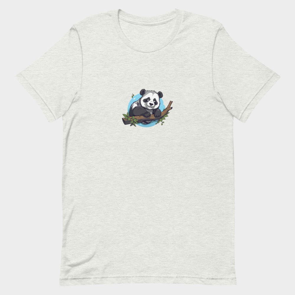 LouVoyage - T-shirt Women - Cute Panda - Black & White & Gray - XS/3XL