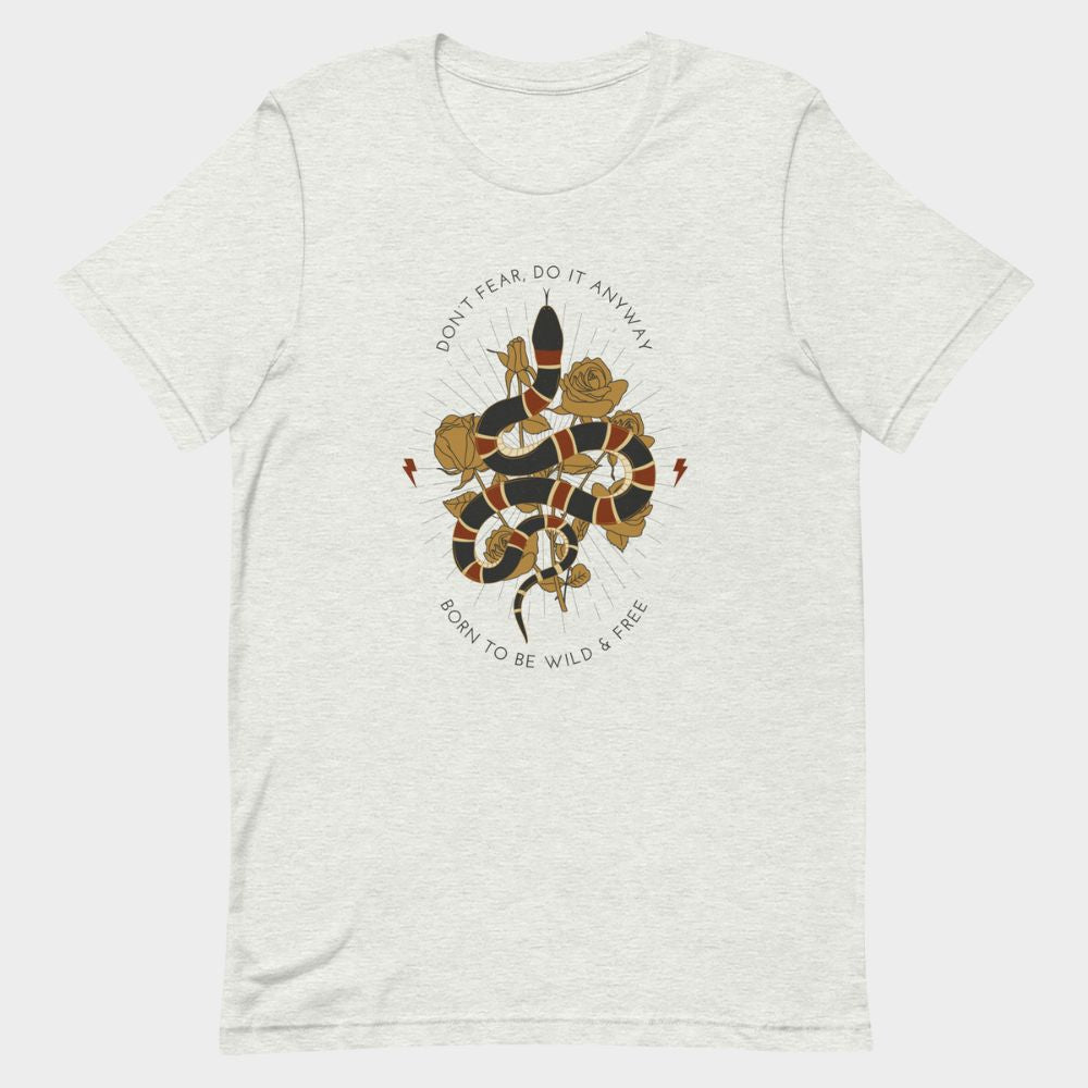 LouVoyage - T-shirt Women - Snake Phylosophy - White & Gray - XS/3XL