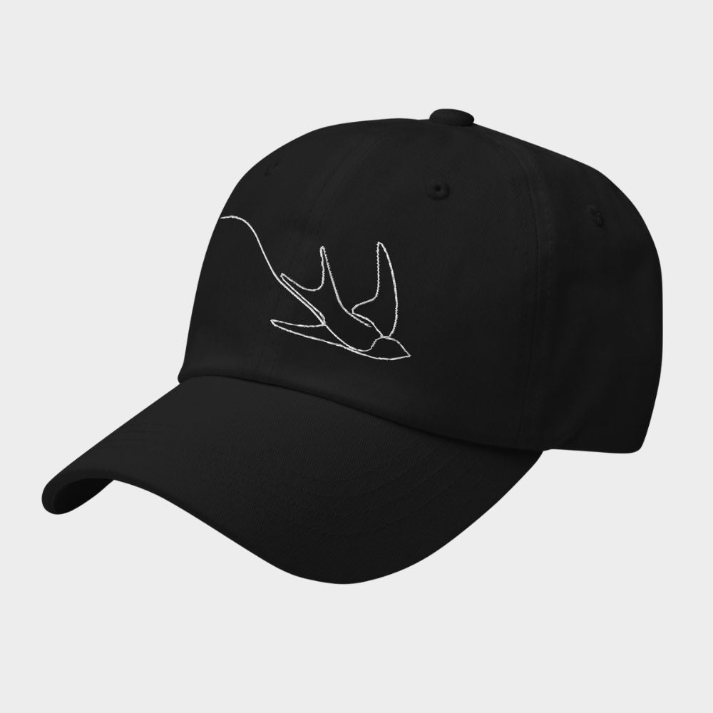 LouVoyage - Cap Women - Embroidery - Swallow - Black