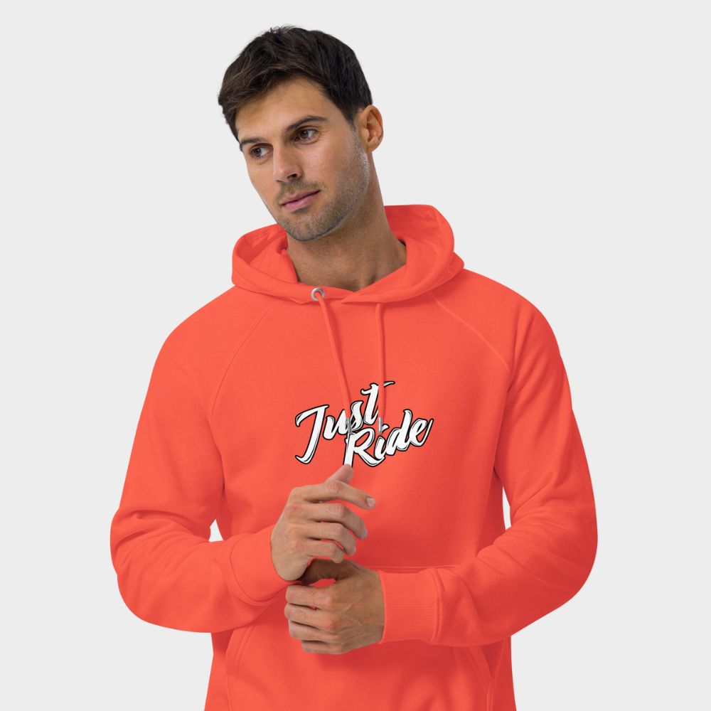 LouVoyage - Hoodie Men - Just Ride - White & Orange - XS/3XL