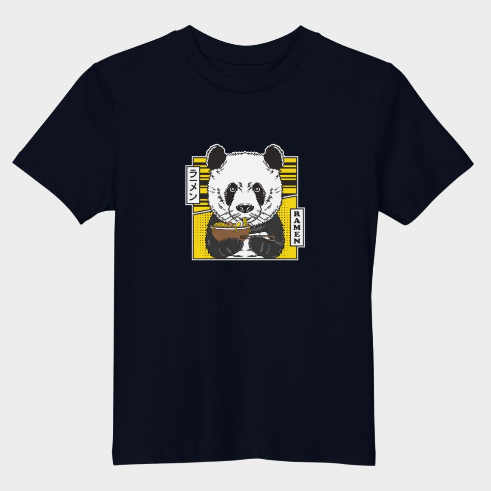 LouVoyage - T-shirt Boys - Panda Style - Black & White & Blue - 3/13Y