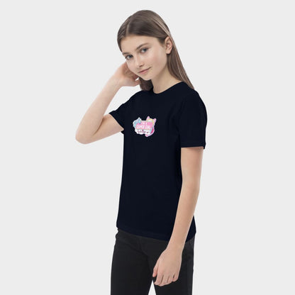 LouVoyage - T-shirt Girls - Gamer Girl - Black & White & Blue - 3/13Y