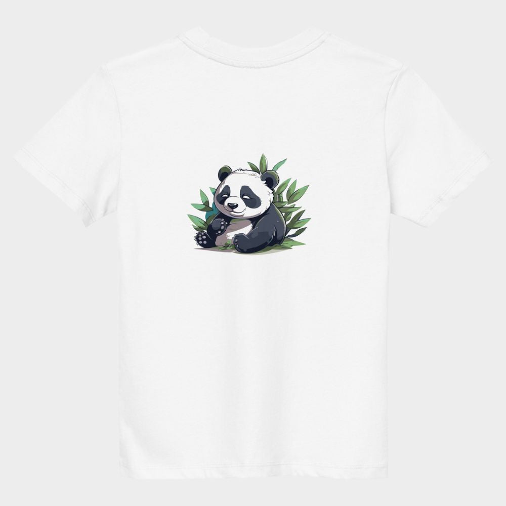 LouVoyage - T-shirt Girls - Kawaii Panda - Black & White & Blue - 3/13Y