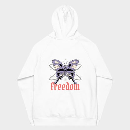 LouVoyage - Hoodie Women - Butterfly of Freedom - Black & White - XS/3XL