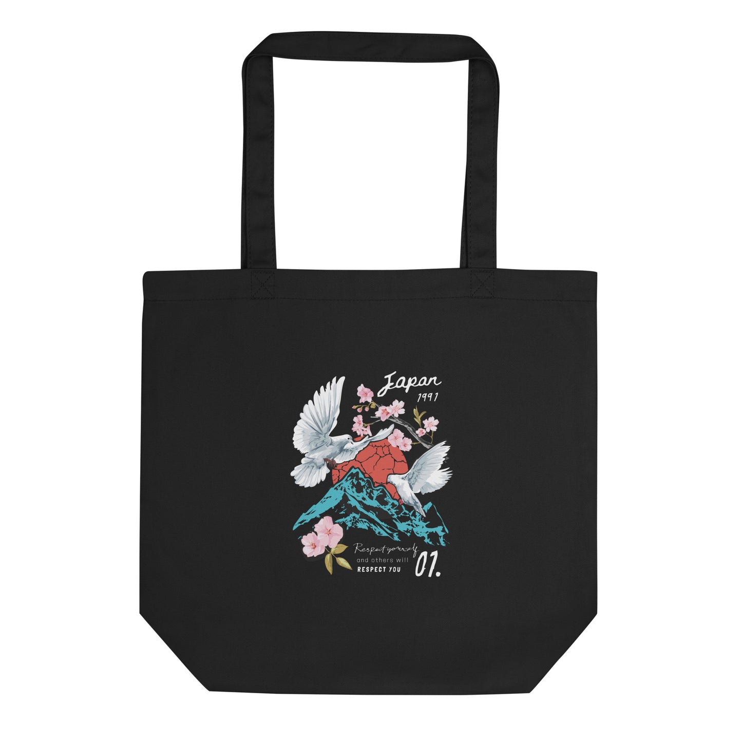 Eco Tote Bag - Tokyo & Osaka - Black - 40.6x35.6cm