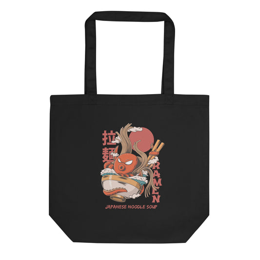 Eco Tote Bag - Japanese Cooking - Black & Beige - 40.6x35.6cm